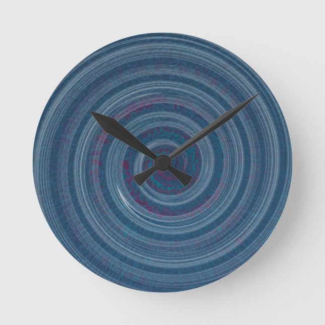 Horloge Ronde bleu spiral - hypnotique (Recto)