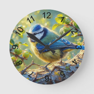 Horloge Ronde Bleu Tit 4