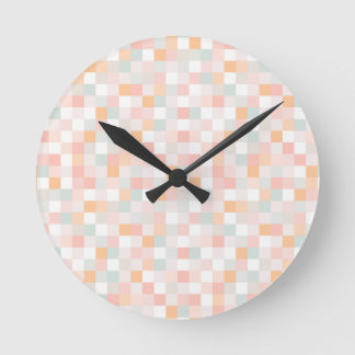 Horloge Ronde Bloc de pixel arc-en-ciel de jeu informatique 8 bi