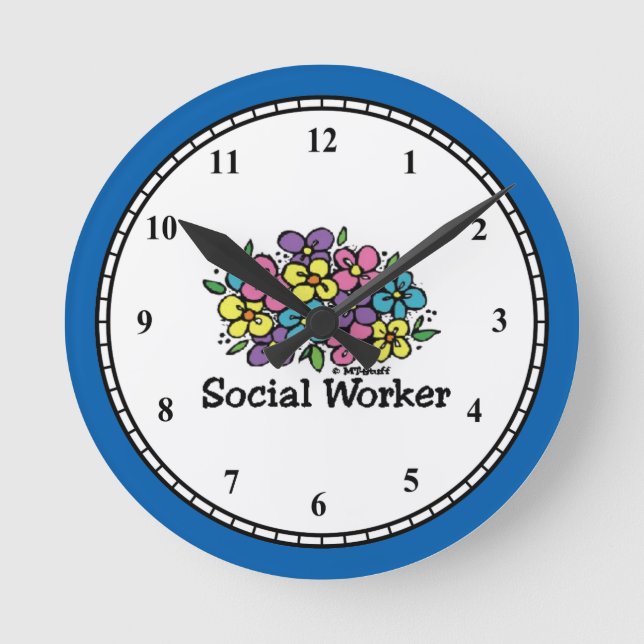 Horloge Ronde Blooms des travailleurs sociaux (Recto)
