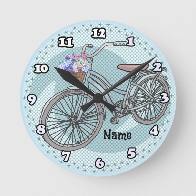Horloge Ronde Blue Bike clock (Recto)