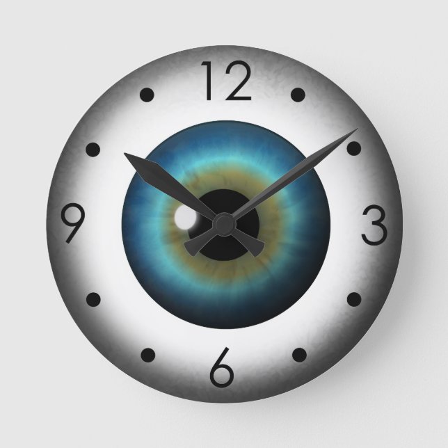 Horloge Ronde Blue Eyeball Iris Eye Custom Medium Round Clock (Recto)