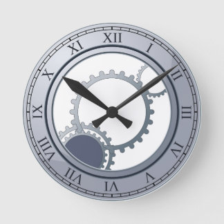Horloge Ronde Blue steampunk wall clock