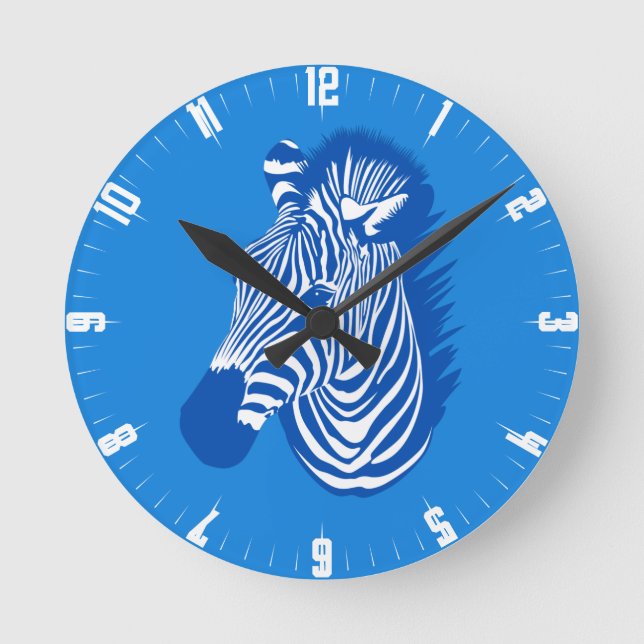 Horloge ronde Blue Zebra (Recto)