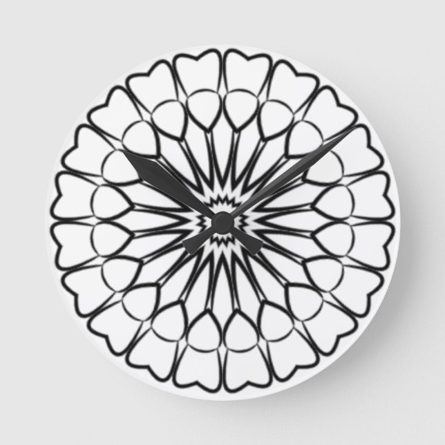 Horloge Ronde Bohème bohème romantique Mandala Floral Coussin ro (Recto)