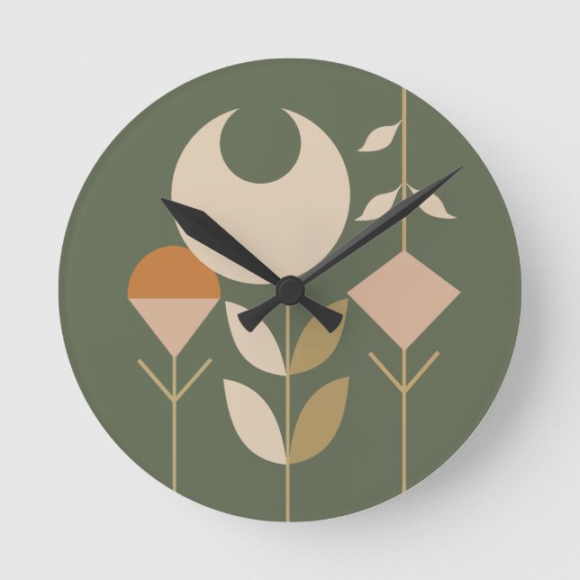 Horloge Ronde Boho Abstrait Lily (Recto)