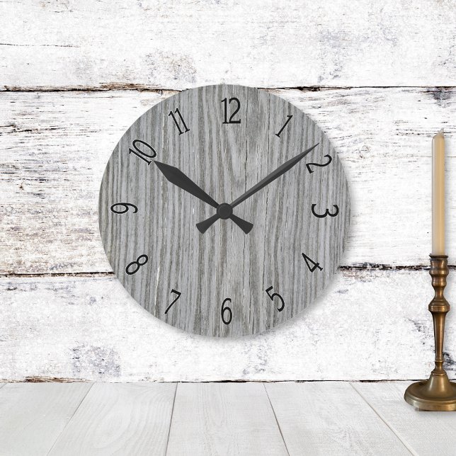 Horloge Ronde Bois gris Faux (Créateur téléchargé)