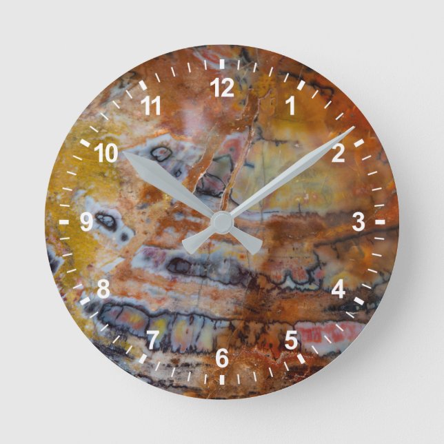 Horloge Ronde Bois pétrifié Brown (Recto)