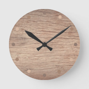 Horloge Ronde Bois rustique moderne