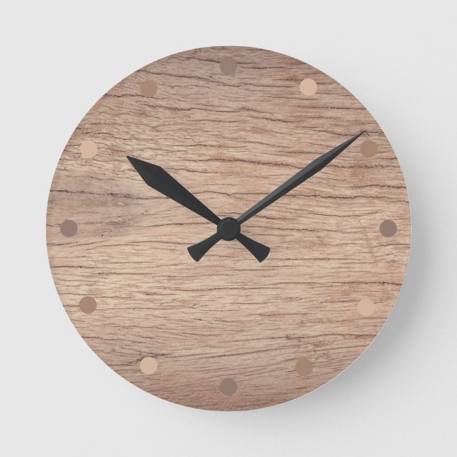 Horloge Ronde Bois rustique moderne (Recto)