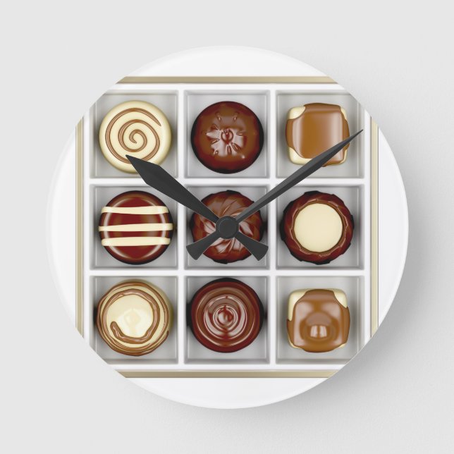 Horloge Ronde Boîte avec bonbons au chocolat (Recto)