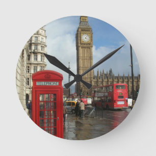 Horloge Ronde Boîte téléphonique Londres & Big Ben (St.K.