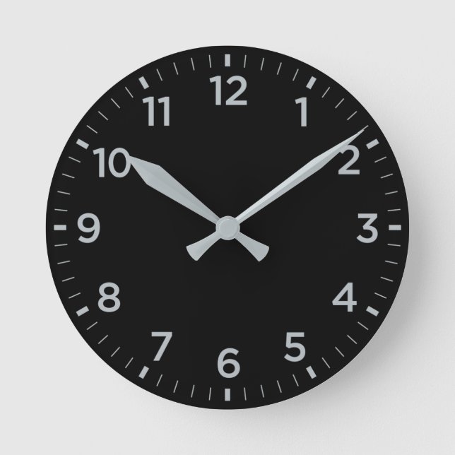 Horloge Ronde Bold Black Gray Gloss Minimum Wall Clock (Recto)