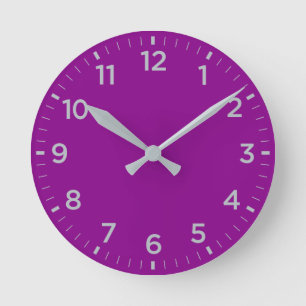 Horloge Ronde Bold Purple Gray Gloss Minimum Wall Clock