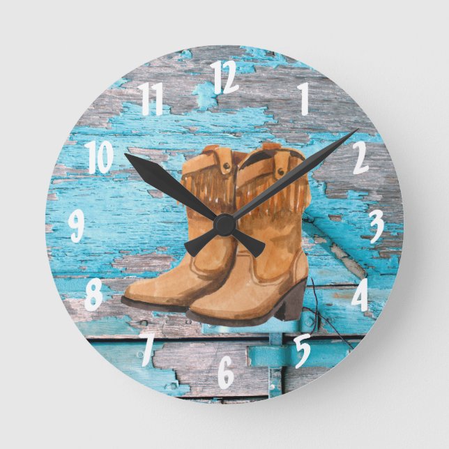 Horloge Ronde Boots de Wall Clock Blue (Recto)