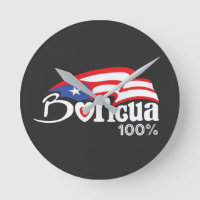 Boricua 100% Porto Rico Clock