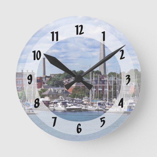 Horloge Ronde Boston MA - Marina avec Bunker Hill Monument (Recto)