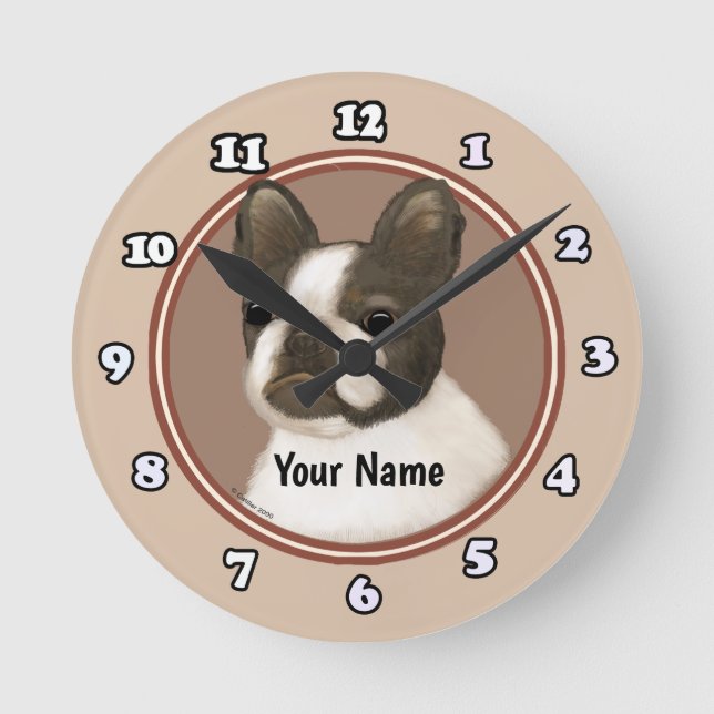 Horloge Ronde Boston Terrier (Recto)