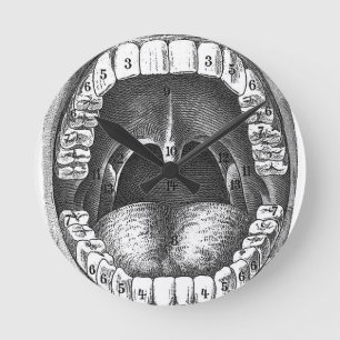 Horloge Ronde Bouche anatomique vintage