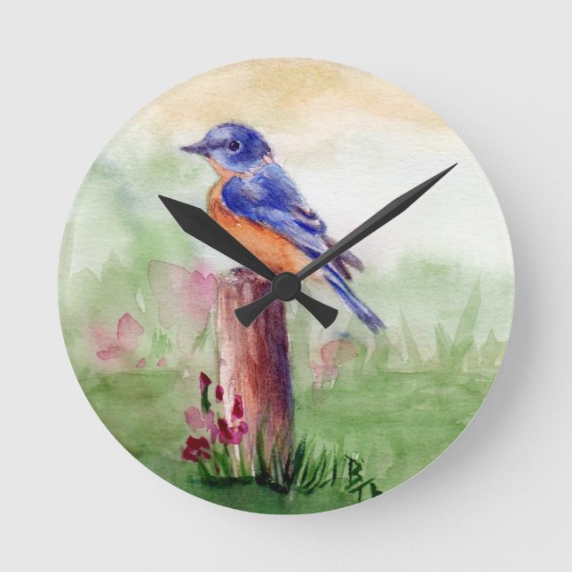 Horloge Ronde Boucle murale Bluebird Song (Recto)