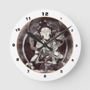 Horloge Ronde Bouddha, Héroïka Vintage, Himalaya Tibet