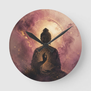 Horloge Ronde Bouddha mystique Méditation zen
