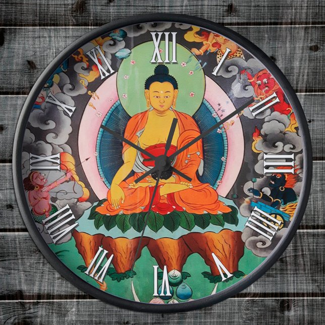 Horloge Ronde Bouddha Shakyamuni, Népal, Bouddhisme tibétain (Créateur téléchargé)
