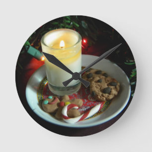 Horloge Ronde Bougie III de biscuit de Noël