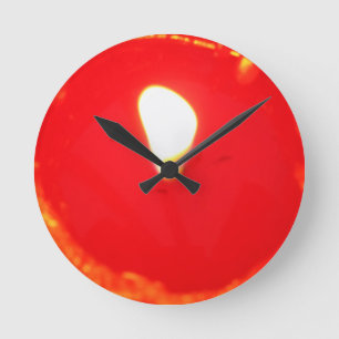Horloge Ronde Bougie rouge, flamme, Bougie, Amour de Noël