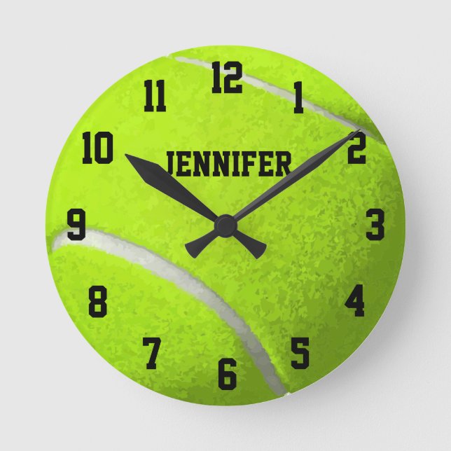 Horloge Ronde Boule de tennis personnalisée 24h/24 (Recto)