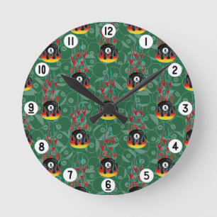 Horloge Ronde Boule verte à huit