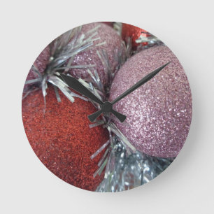 Horloge Ronde Boules de Noël
