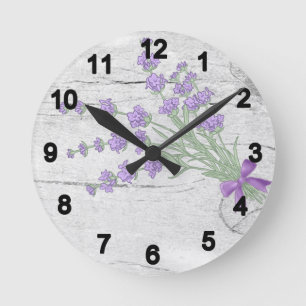 Horloge Ronde Bouquet de lavande