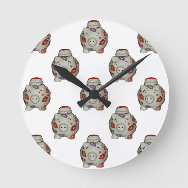 Horloge Ronde Bouton à lèvres adorable (Recto)