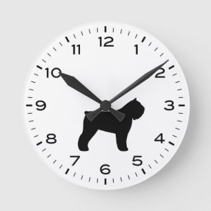 Horloge Ronde Bouvier des Flandres Chien Silhouette