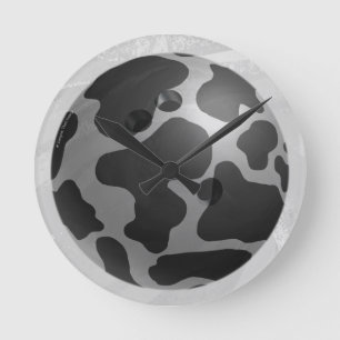 Horloge Ronde Bowling Ball Cow Grey
