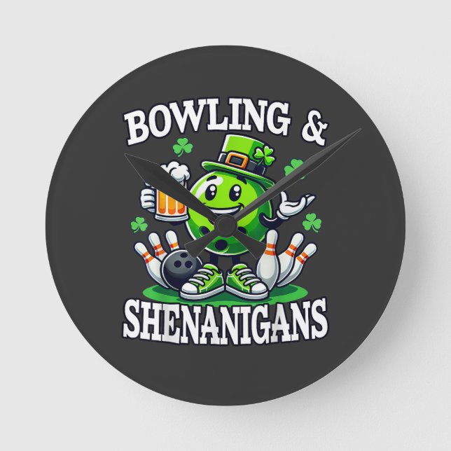 Horloge Ronde Bowling St Patrick's Day Shenanigans (Recto)