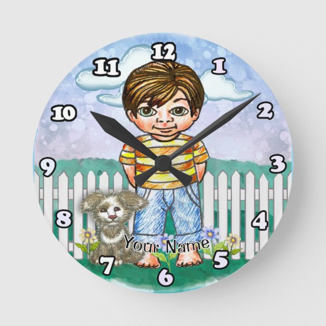 Horloge Ronde Boy and Dog  (Recto)