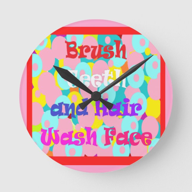 Horloge Ronde Bracelet dents cheveux laver visage amusant enfant (Recto)
