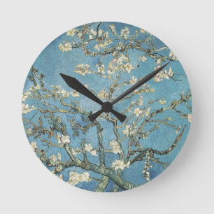Horloge Ronde Branches d'amande de Vincent van Gogh   en fleur,