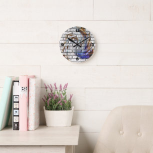 HORLOGE RONDE BRICK WALL