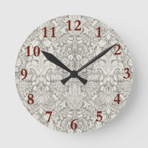 Horloge Ronde brocade en dentelle blanche élégante