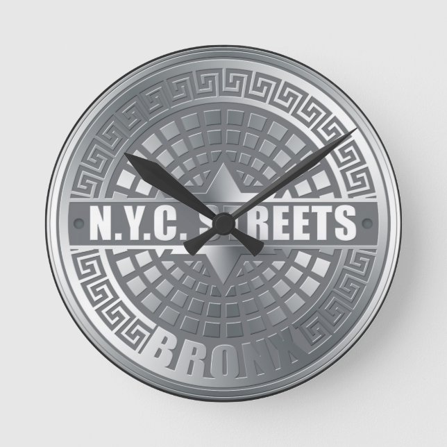 Horloge Ronde Bronx de couverture de trou (Recto)