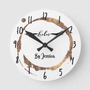 Horloge Ronde Bronze Parties scintillant Or Tige de verre modern