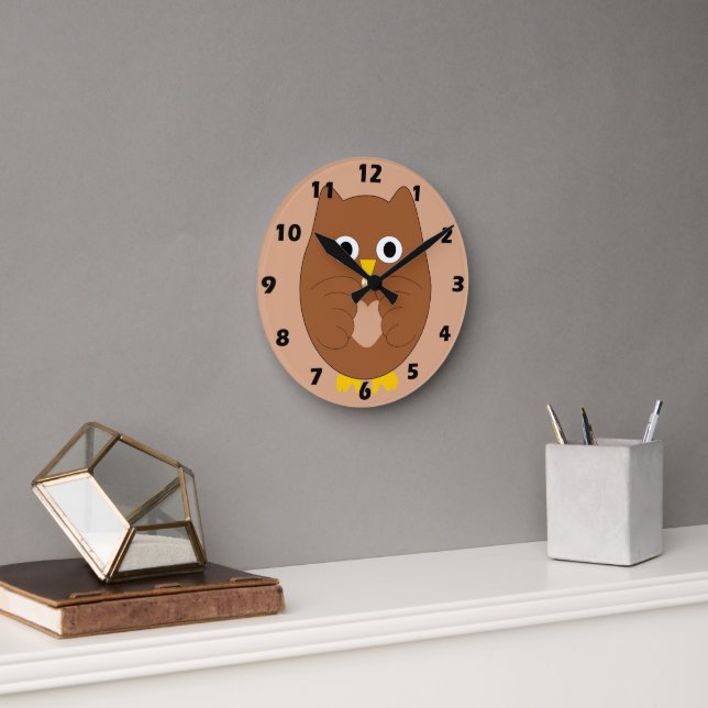 Horloge Ronde Brown Owl Design (Bureau)