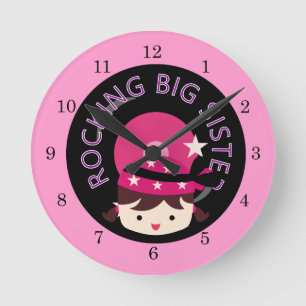 Horloge Ronde Brunette Rocking Big Sister