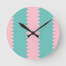 Bubblegum rose et turquoise, motif unique, cottage