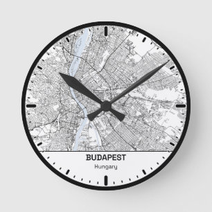 Horloge Ronde Budapest Clock City Line Art