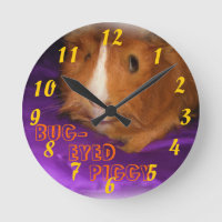 BUG-EYED PIGGY Guinée Pig Clock