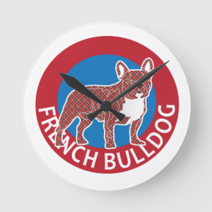 Horloge Ronde bulldog français